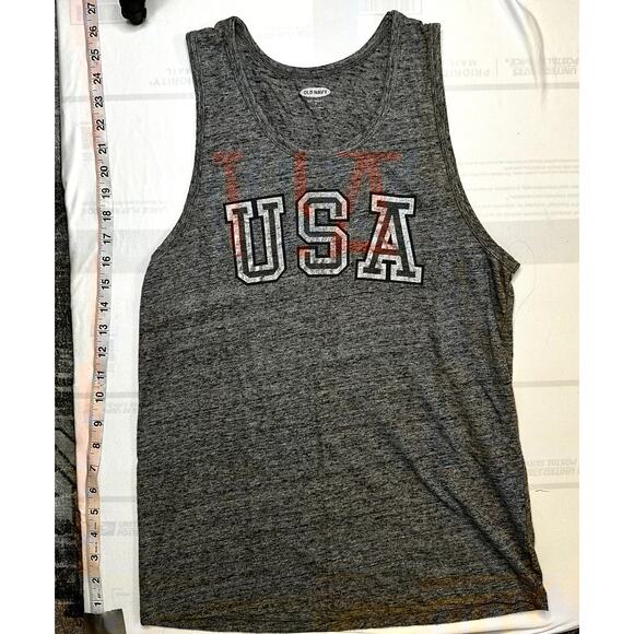Old Navy Women’s USA Graphic Tank Top Gray Soft-Washed Small - Picture 2 of 4